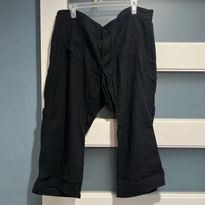 Old Navy Linen Crop Pants Black 18